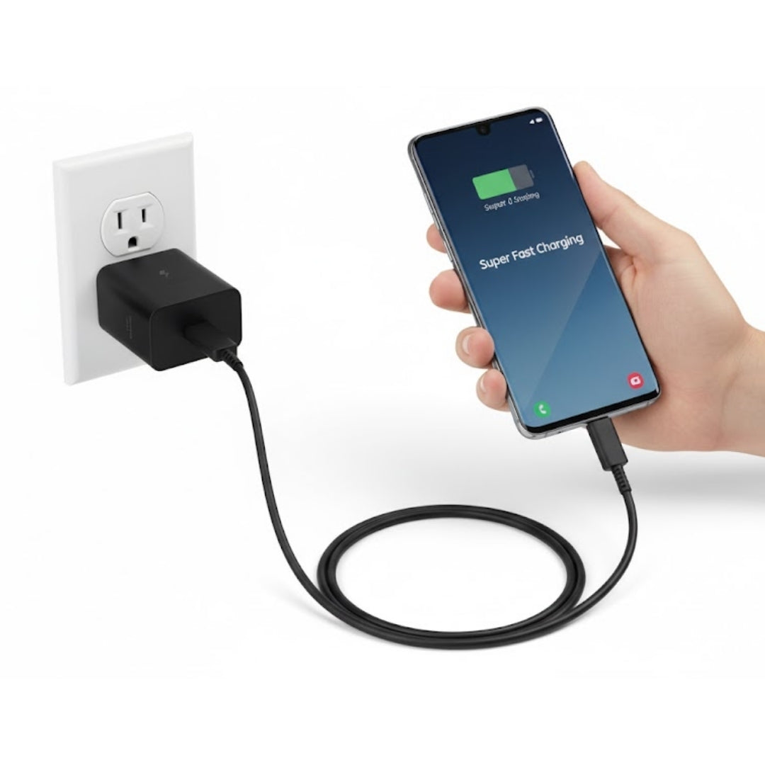 Cargador Con Cable Samsung 45w USB-C Color Negro