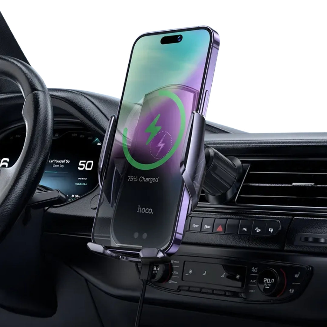 Soporte Hoco Celular Auto Carga Inalámbrica Rápida Rejilla